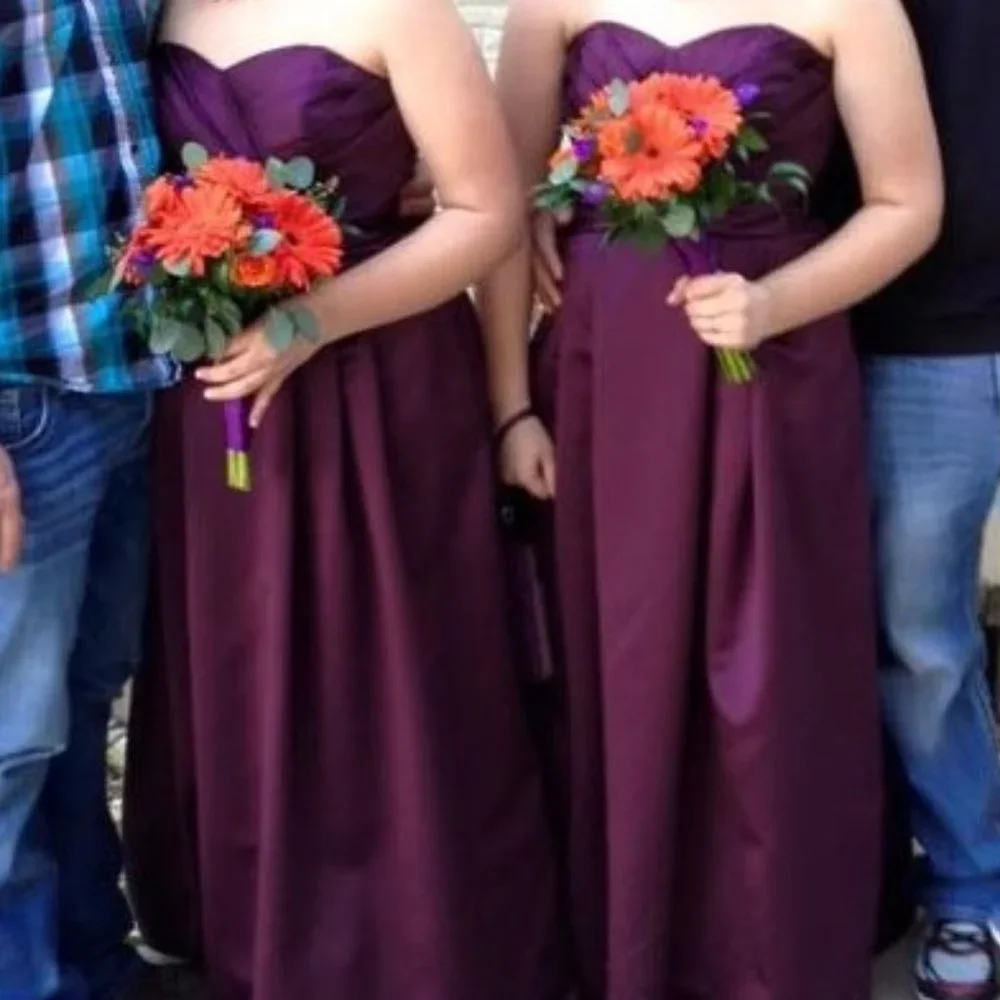 David's Bridal Plum Ball Gown - 1 - Picture 1 of 8